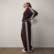 F&F Active AFTERCLASS Side Stripe Wide Leg Co-ord Joggers in Chocolate
