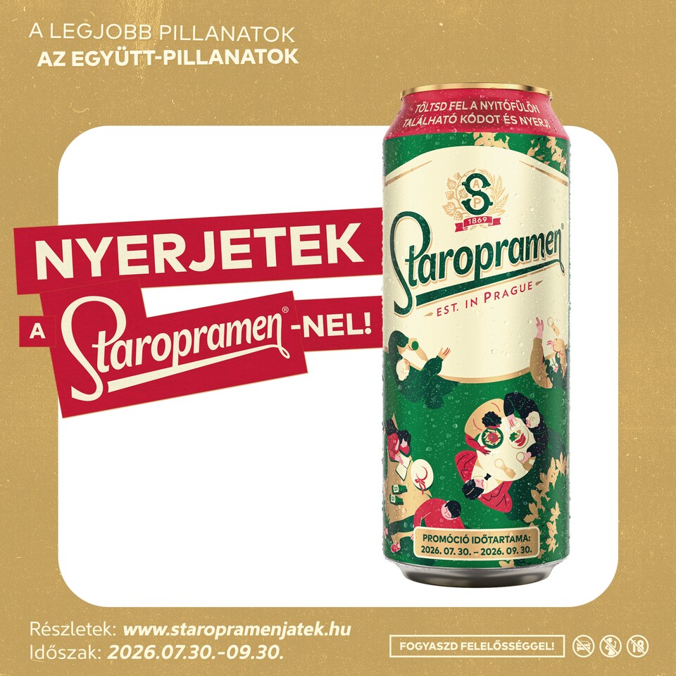 Staropramen minőségi világos sör 5% 0,5 l
