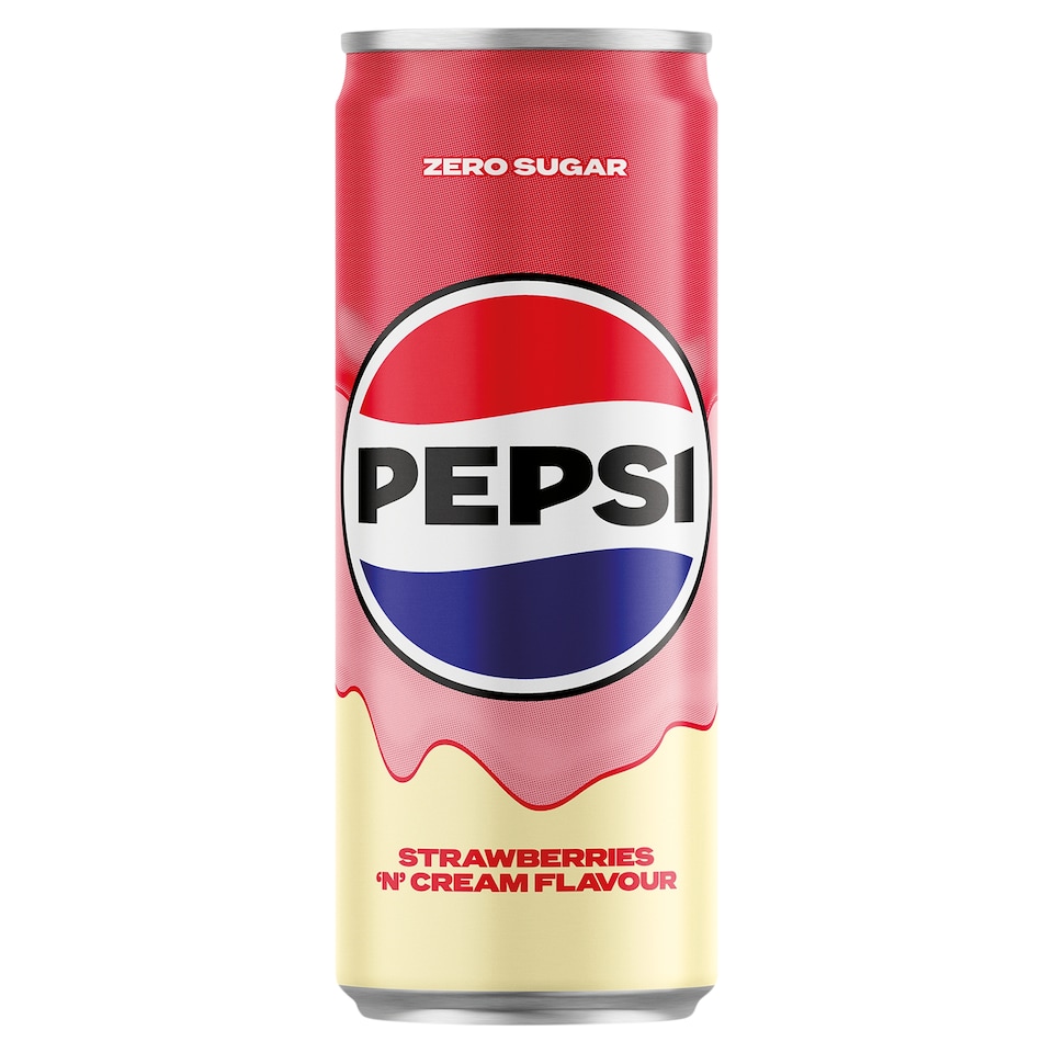 Pepsi Zero Cola Flavoured Energy-Free Carbonated Drink with Strawberries 'N' Cream Flavour 250 ml