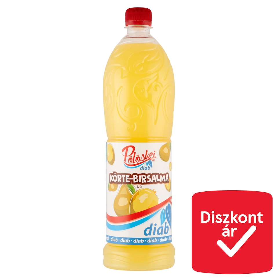 Pölöskei Diab körte-birsalma ízű szörp édesítőszerekkel 1 l
