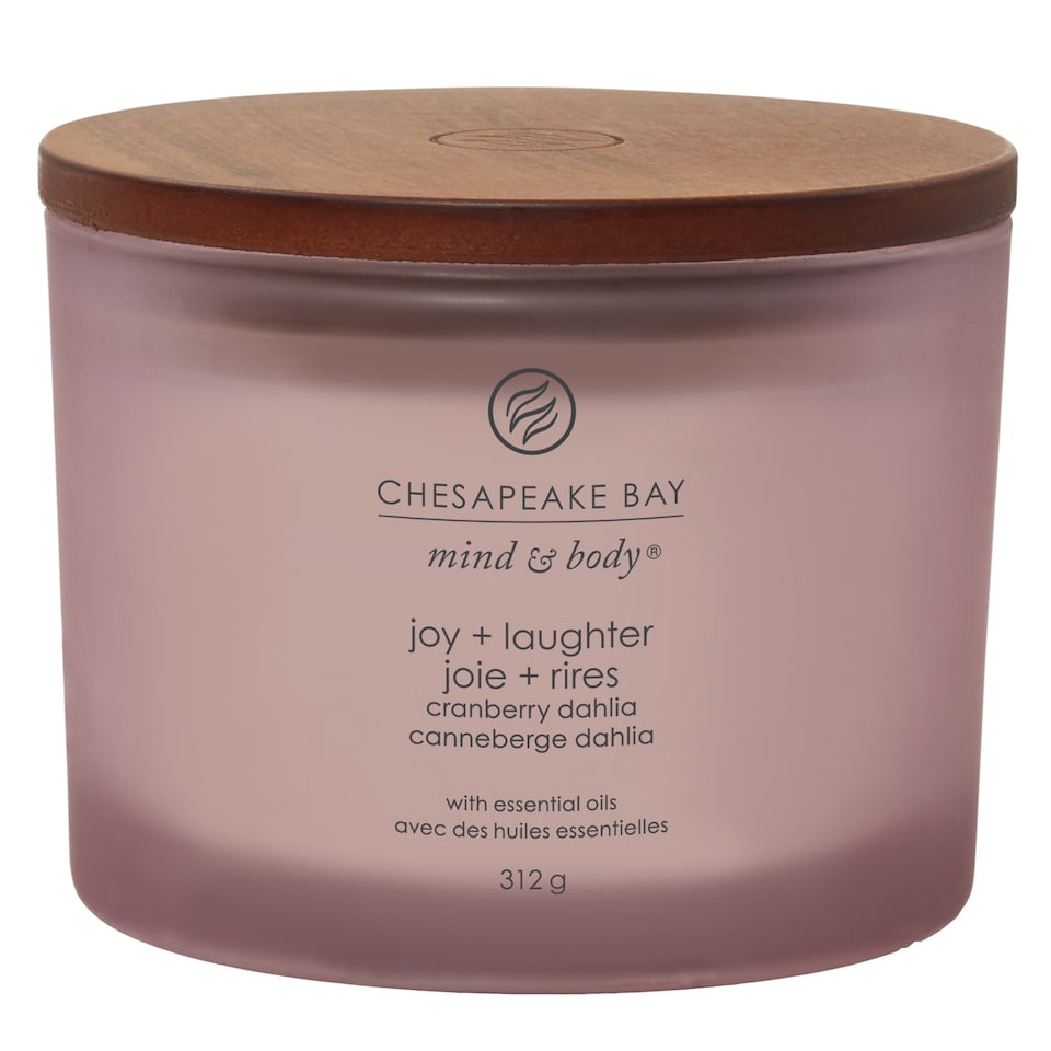 image 1 of Chesapeake Multi Wick Candle Joy & Laughter (Cranberry Dahlia) 312g
