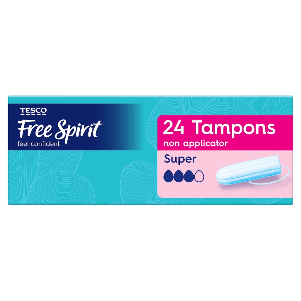 Tesco Free Spirit Non Applicator Super Tampons 24 Pack