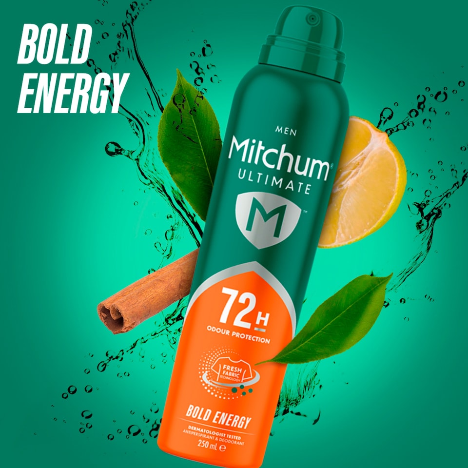 image 1 of Mitchum Men Ultimate 72H Bold Energy Anti Perspirant & Deodorant 250ml
