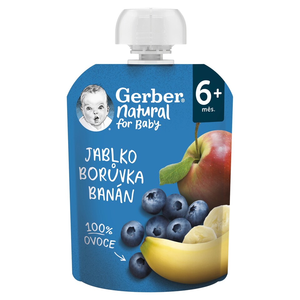GERBER Natural kapsička jablko, borůvka a banán 90g