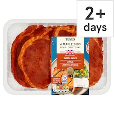 Tesco Maple Bbq Pork Loin Steaks 600G