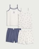 image 1 of F&F Girls 2-Pack Pure Cotton Teddy Bear Print Short Pyjama Sets in White