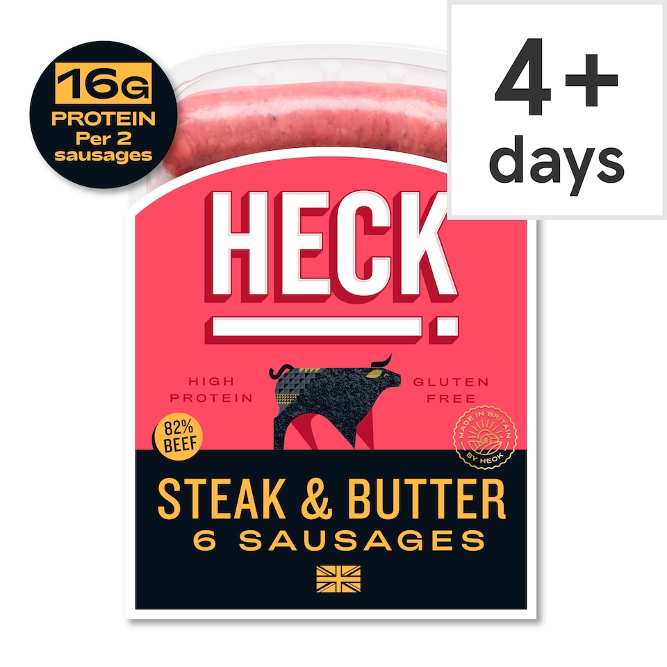 image 1 of HECK Steak & Butter Beef Sausages 340g