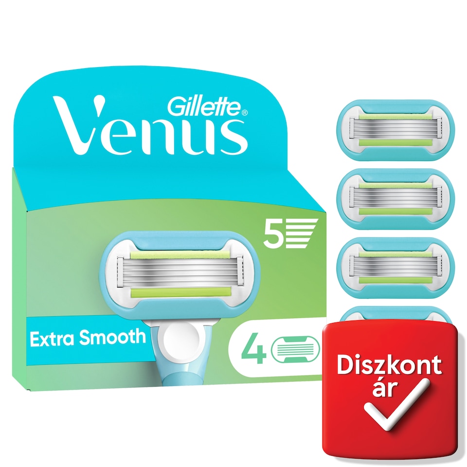 Gillette Venus Extra Smooth Női Borotvabetét, 4 Borotvabetét  1. kép