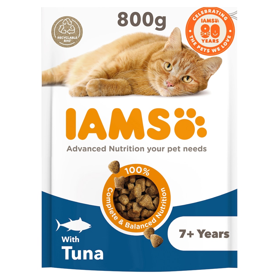 image 1 of IAMS 7+ Years Cat Food with Tuna 800g