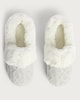 image 2 of F&F Cable Knit Faux Fur Lined Slippers in Grey