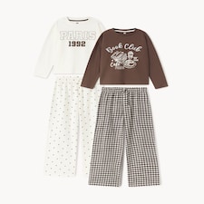 F&F Girls 2-Pack Pure Cotton Book Club Pyjama Set in Multi