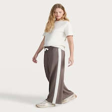 F&F Ponte Side Stripe Wide Leg Trousers in Tan