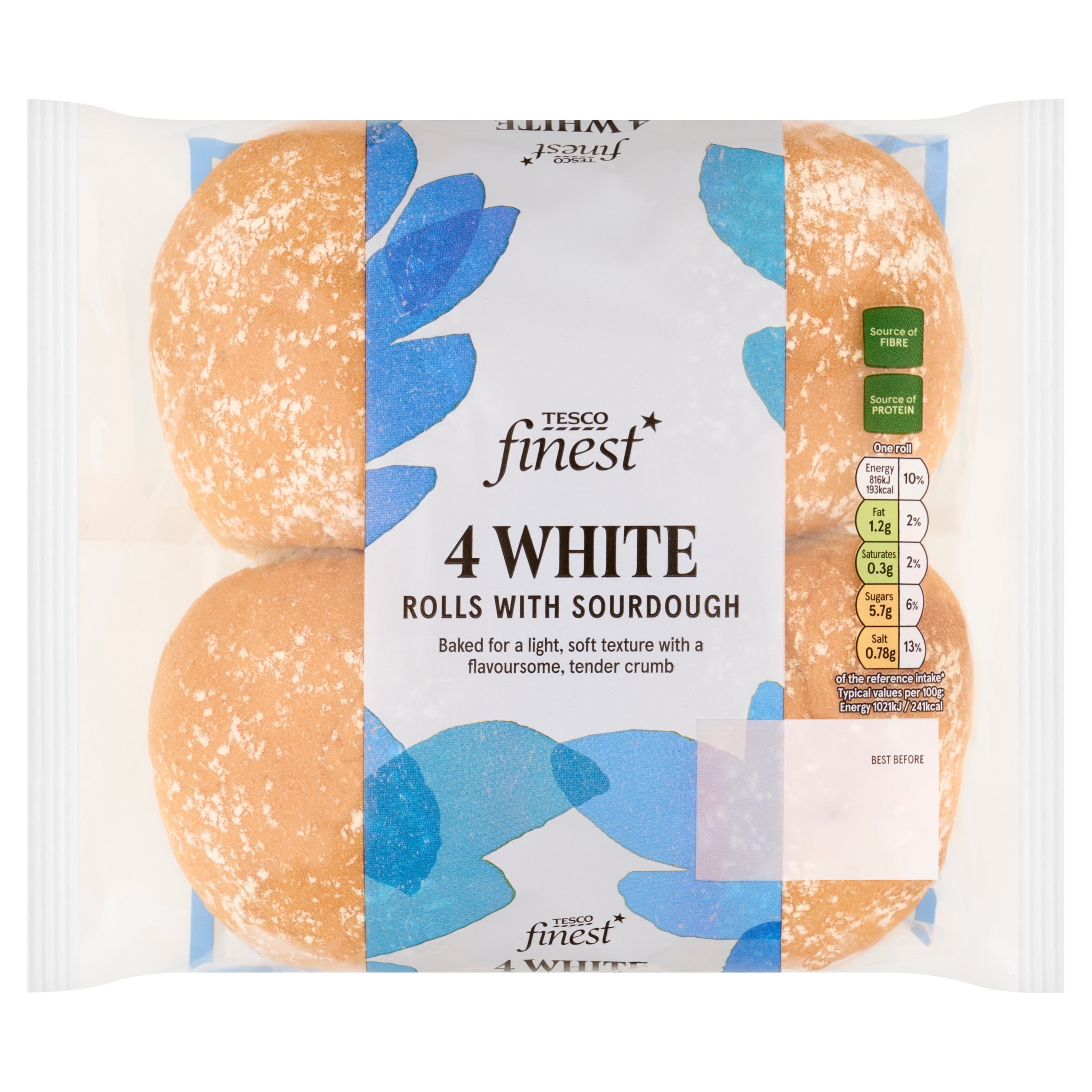 Tesco Finest 4 White Rolls with Sourdough
