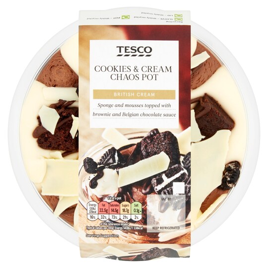 Tesco Chocolate Cookies And Cream Chaos 384G Tesco Groceries