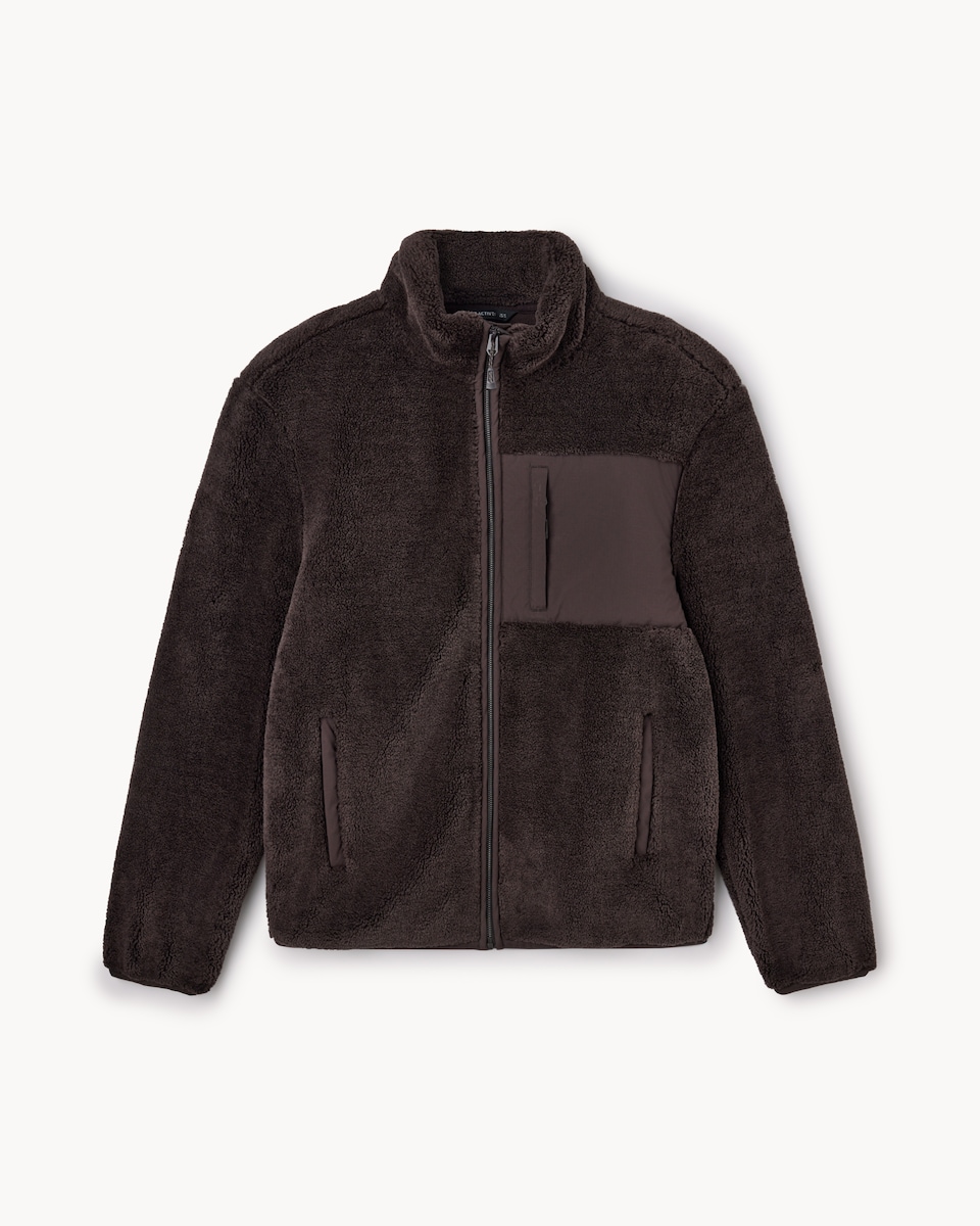 image 1 of F&F Active EVERYHOUR Borg Zip Through Fleece  in Brown