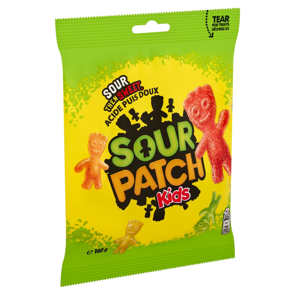 Sour Patch Kids vegyes gyümölcsízű gumicukor savanyú cukor bevonattal 160 g  1. kép