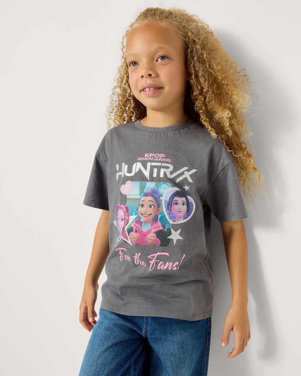 image 1 of K-Pop Demon Hunters Pure Cotton T-Shirt in Grey