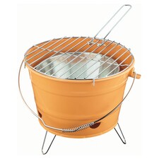 Tesco Small Charcoal Bucket BBQ orange