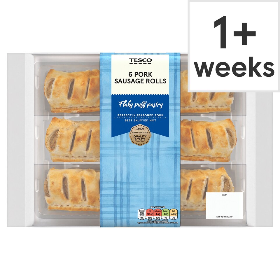 Tesco 6 Pork Sausage Rolls 360g