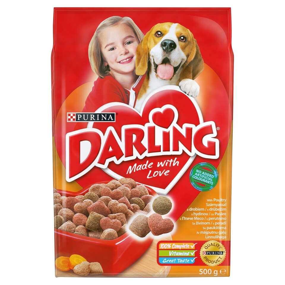 Purina Darling csirke és pulyka ízletes keverékével száraz kutyaeledel 500 g
