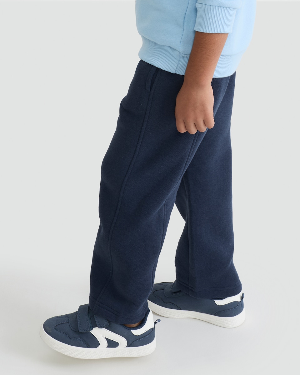 image 1 of F&F Boys Cotton Rich Wide Leg Drawstring Joggers in Blue