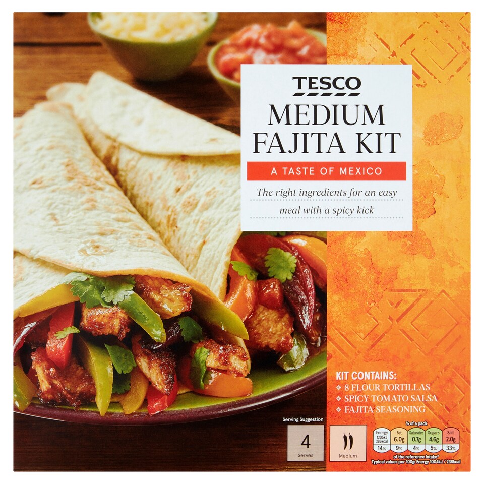 Tesco Medium Fajita Kit 475G