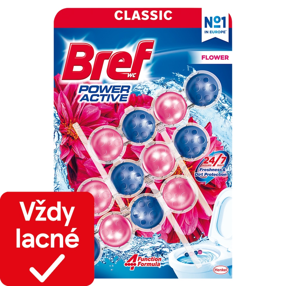 Bref Power Active Flower tuhý WC blok 3 x 50 g