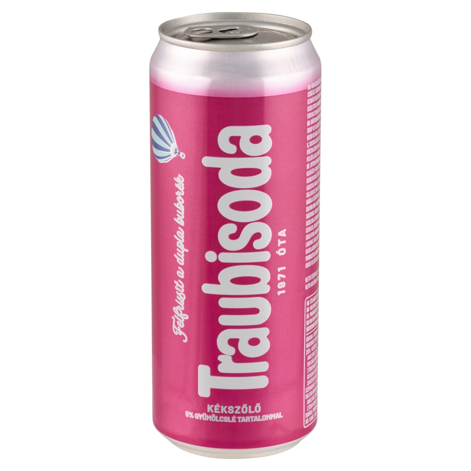 Traubisoda kékszőlő ízű szénsavas üdítőital cukorral és édesítőszerekkel 330 ml  1. kép