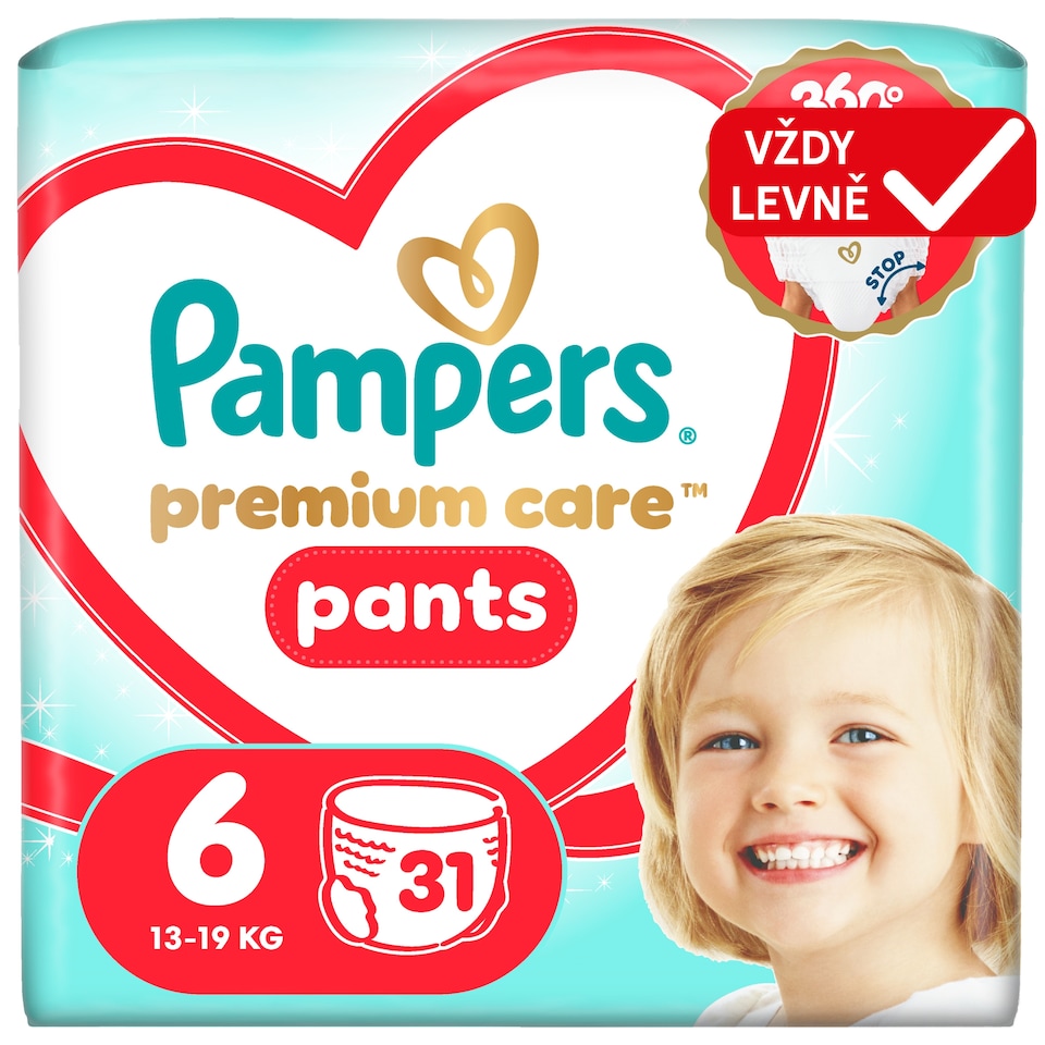 Obrázek 1 pro produkt Plenkové Kalhotky Pampers Premium Care Pants Velikost 6, 31 ks, 13kg-19kg
