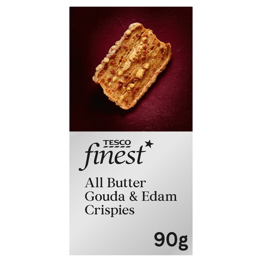 Tesco Finest Gouda & Edam Crispies 90G Tesco Groceries