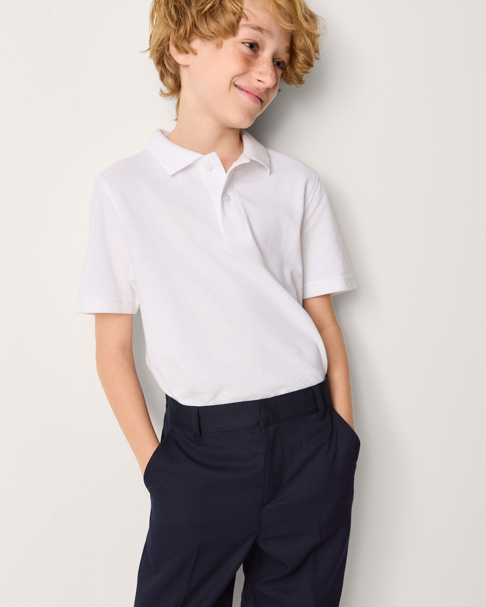 image 1 of F&F School Boys 2-Pack Regular Fit Longer Length Trousers in Navy