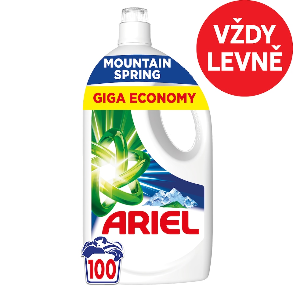 Obrázek 1 pro produkt Ariel Tekutý Prací Prostředek, 100 Praní, Mountain Spring