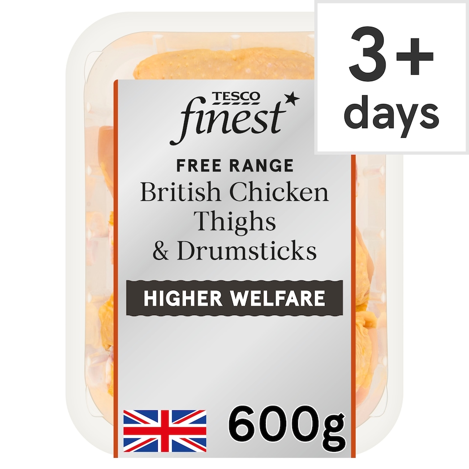 Tesco Finest Free Range British Chicken Thighs & Drumsticks 600g