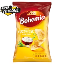 Bohemia Chips s příchutí čerstvý sýr a jarní cibulka 130g
