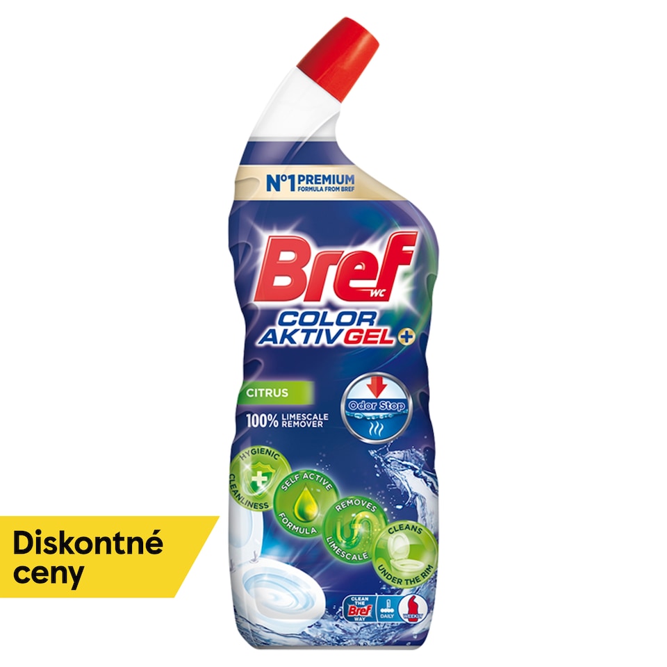 obrázok 1 z Bref Color Aktiv Gel+ WC čistič proti vodnému kameňu 700 ml