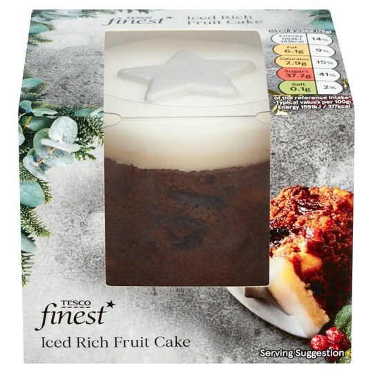 Tesco Finest Mini Iced Fruit Cake 150G Tesco Groceries