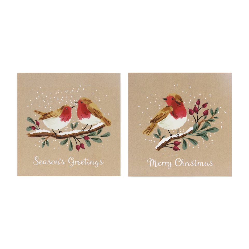 Tesco Robin Christmas Cards 10 Pack
