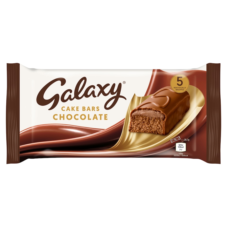 Galaxy Chocolate Sponge Cake Bars with Cream Centre 5 Pack