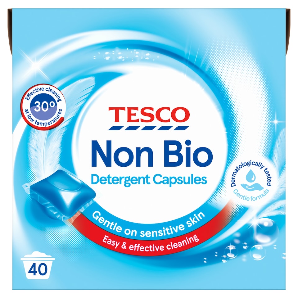 Tesco Non Biological Detergent Capsules 40W 680Ml
