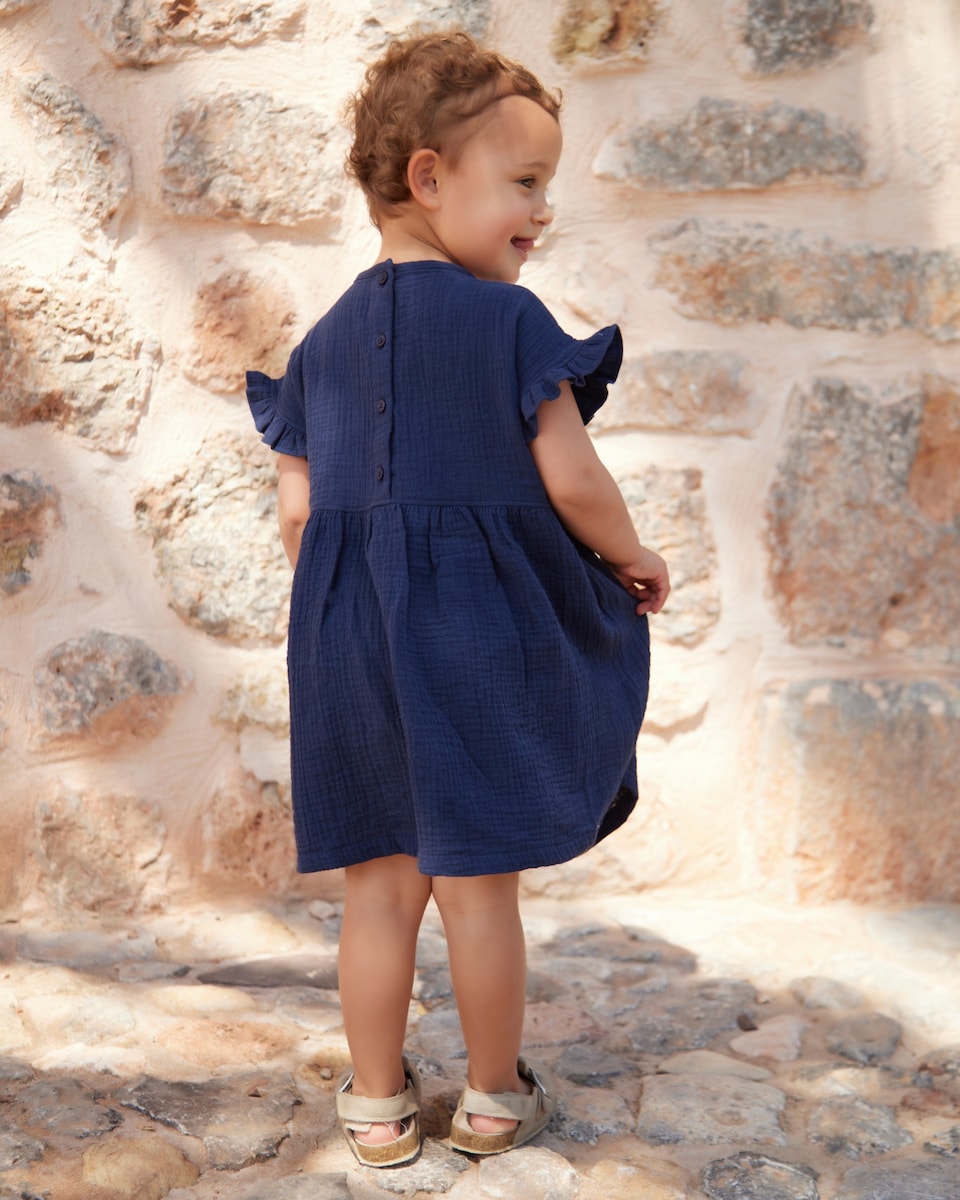 image 1 of F&F x Samantha Faiers Pure Cotton Dress and Bloomer Set in Navy