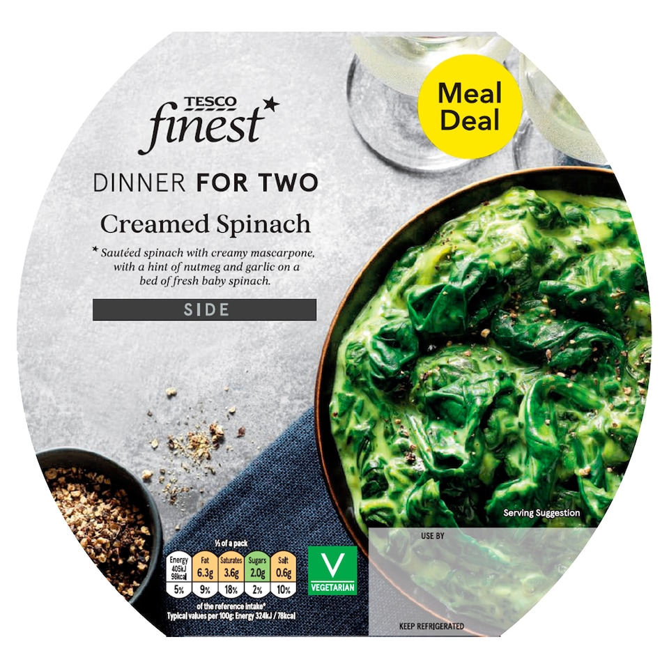 Tesco Finest Dine In Creamed Spinach 250g
