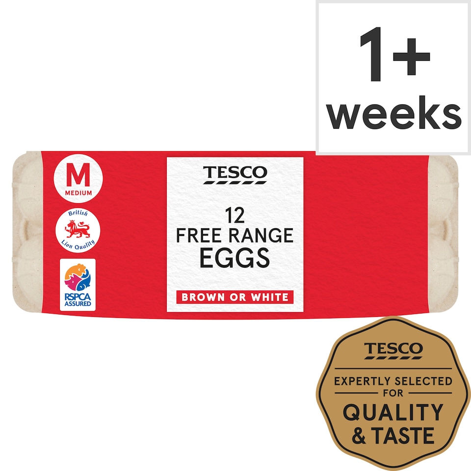 Tesco Medium Free Range Eggs 12 Pack