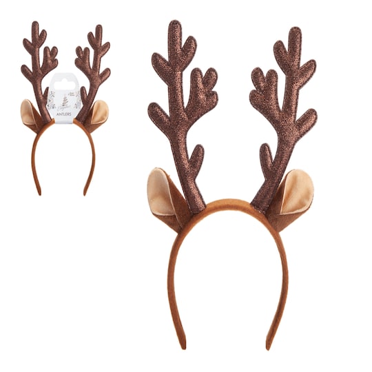 Reindeer Glitter Antlers With Ears Tesco Groceries