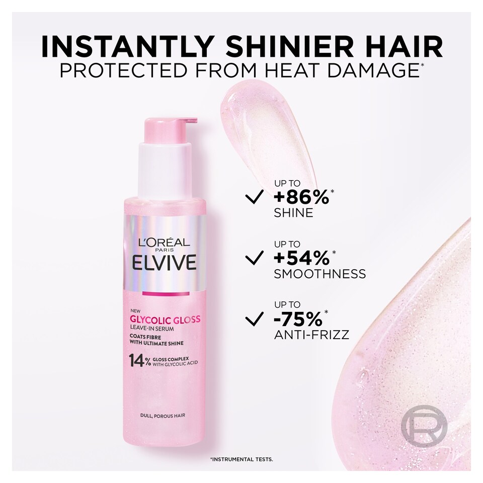 image 1 of L'Oreal Paris Elvive Glycolic Gloss Leave-In Serum 150ml
