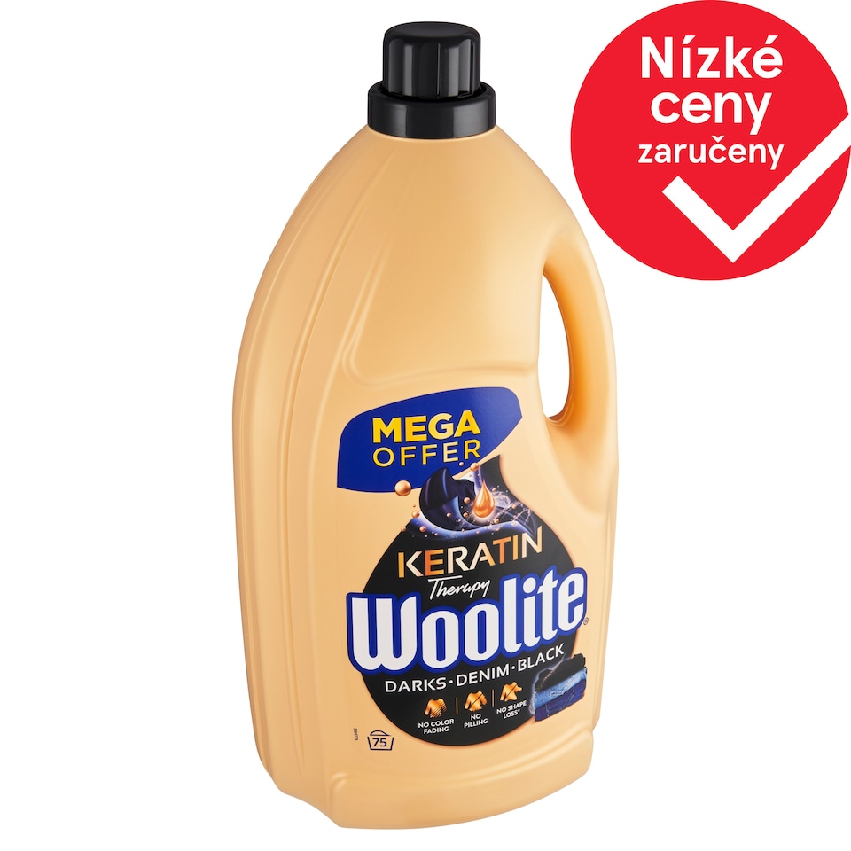 image 1 of Woolite Keratin Therapy Darks Denim Black tekutý prací přípravek s keratinem 75 praní 4,5l