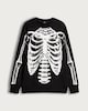image 4 of F&F Cotton Rich Skeleton Print Co-ord Jumper in Black
