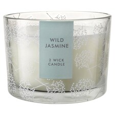 Tesco Scented 2 Wick Candle Wild Jasmine