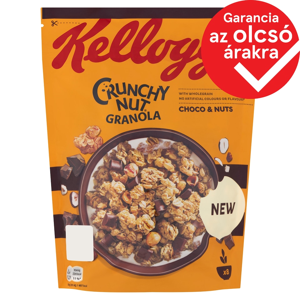 Kellogg's Crunchy Nut Granola ropogós müzlidarabok csokoládéval és mogyoróval 380 g