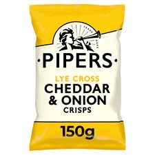 Pipers Crisps Lye Cross Cheddar & Onion 150G