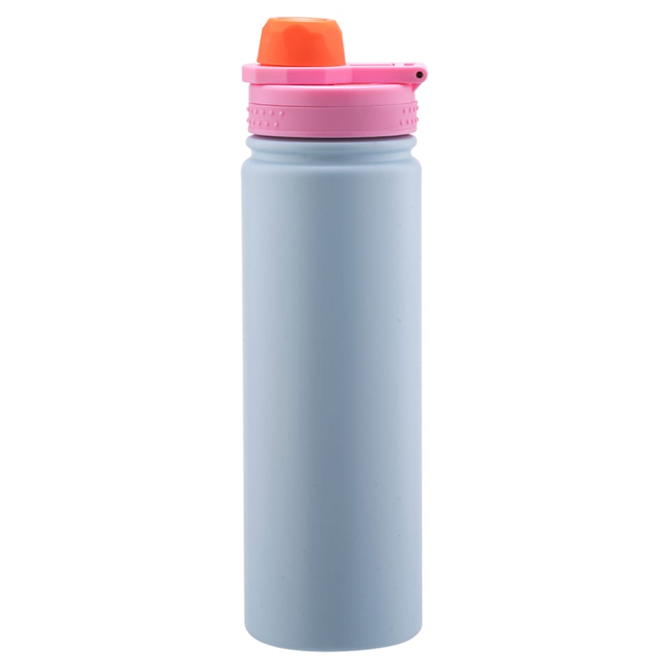 Tesco Design Pink & Orange Dual Metal Water Bottle 650ml